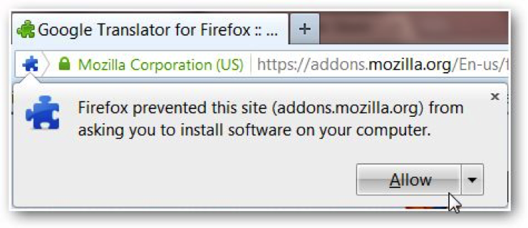 Firefox translate extension